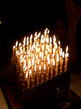 bougies sur présentoir du frérot